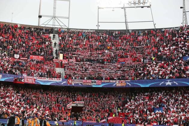 Fanbloch FC Bayern Muenchen FC Sevilla vs Bayern Munich Muenchen Quarter Finals Champions League 03 04 2018 Sevilla Sevilla Spain Copyright: xkolbert-press ChristianxKolbertx
