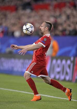 03 04 2018 Football UEFA Champions League 2017 2018 Quarterfinal FC Sevilla FC Bayern Munich in the stadium Ramon Sanchez Pizjuan Sevilla Spain Franck Ribery FC Bayern Munich on the ball