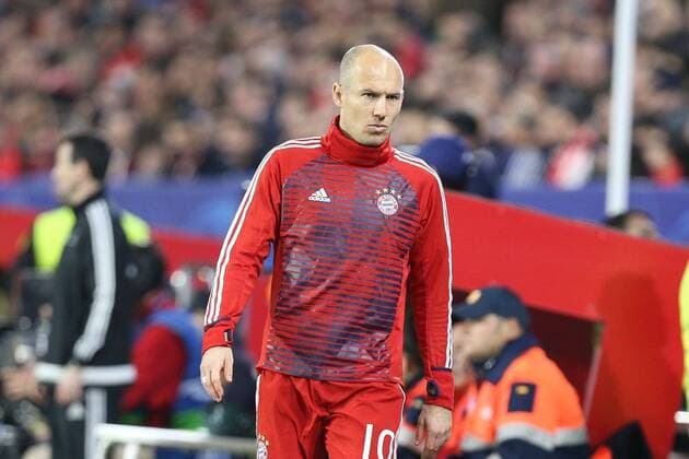 Arjen Robben 10 Bayern Munich comes in a bad mood to the bank sour FC Sevilla vs Bayern Munich Muenchen Football Quarter Finals Champions League 03 04 2018 Sevilla Sevilla Spain Copyright: xkolbert-press ChristianxKolbertx