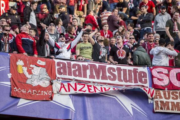 April 3, 2018 - Seville, Spain - Supporters of Bayern during the UEFA Champions League Quarter-finals (first leg) match between Sevilla FC and FC Bayern Munchen at Estadio Ramon Sanchez Pizjuan Soccer 2018 - Sevilla FC vs FC Bayern Munchen - ZUMAa142 20180403_zap_a142_009 Copyright: xDanielxGonzalezxAcunax