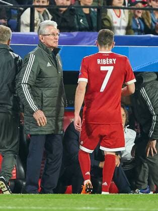Franck RIBERY FCB 7 Manager Head Coach Jupp HEYNCKES FCB Substitution Substitution Change of player FC SEVILLA FC BAYERN MUENCHEN Quarter-finals First leg Soccer UEFA Champions League Sevilla Spain 03 04 2018 CL Season 2017 2018 FCB