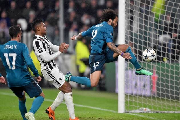 Bilder des Tages - SPORT il gol di Marcelo Real, con Ronaldo e Vazquez. Goal celebration. Torino 03-04-2018 Stadium Champions League 2017 2018 Round of 8 Juventus - Real Madrid Foto Andrea Staccioli Insidefoto andreaxstaccioli
