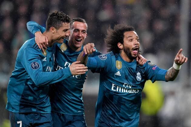 Bilder des Tages - SPORT Esultanza dopo il gol di Marcelo Real, con Ronaldo e Vazquez. Goal celebration. Torino 03-04-2018 Stadium Champions League 2017 2018 Round of 8 Juventus - Real Madrid Foto Andrea Staccioli Insidefoto andreaxstaccioli