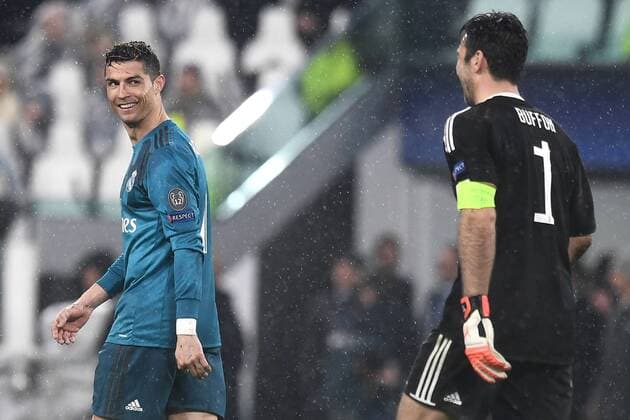 Mg Torino 03 04 2018 - Champions League Juventus-Real Madrid foto Matteo Gribaudi Image nella foto: Cristiano Ronaldo-Gianluigi Buffon 