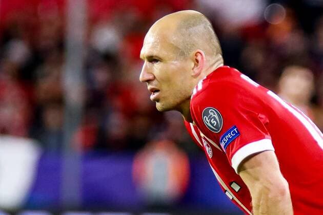 3rd April 2018, Ramon Sanchez Pizjuan, Seville, Spain; UEFA Champions League football, quarter final 1st leg, Sevilla versus Bayern Munich; Arjen Robben of Bayern Munich look on after the end of the match  ActionPlus12008227