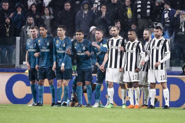 April 3, 2018 - Turin, Italy - Real Madrid defender Sergio Ramos (4), Real Madrid midfielder Casemiro (14), Real Madrid forward Cristiano Ronaldo (7) during the Uefa Champions League Round of 16 football match JUVENTUS - REAL MADRID on 03 04 2018 at the Allianz Stadium in Turin, Italy. Juventus v Real Madrid - UEFA Champions League Quarter Final Leg One  - ZUMAn230 20180403_zaa_n230_439 Copyright: xMatteoxBottanellix