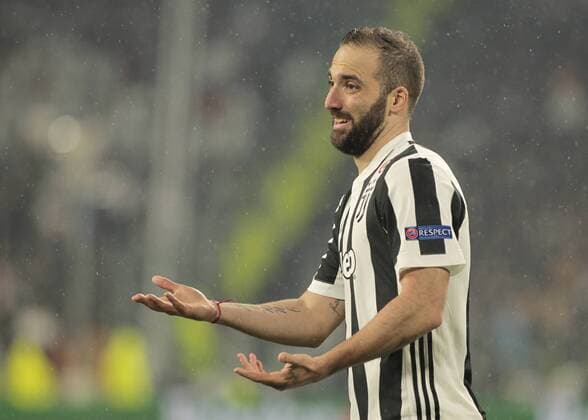 April 3, 2018 - Turin, Italy - Gonzalo Higuain during the UEFA Champions League quarter-final first leg football match between Juventus and Real Madrid at the Allianz Stadium in Turin on April 3, 2018. Juventus v Real Madrid - UEFA Champions League Quarter Final Leg One  - ZUMAn230 20180403_zaa_n230_499 Copyright: xLorisxRosellix