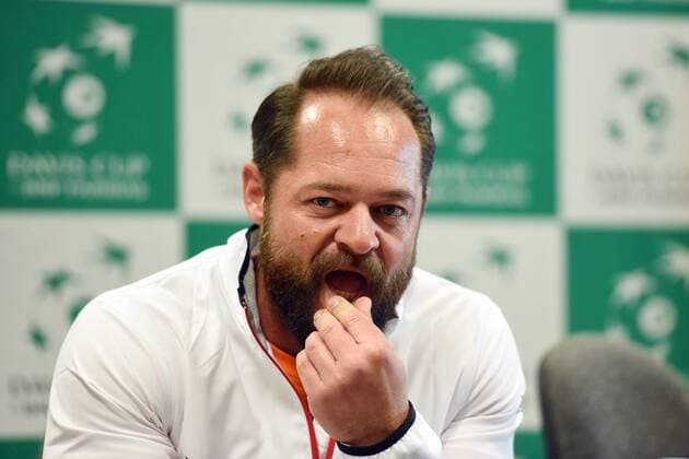 Croatian Davis Cup Representative Zeljko Krajan at a press conference PK Pressekonferenz 04.04.2018., Croatia, Varazdin - Croatian Davis Cup Representative Zeljko Krajan at a press conference.  VjeranxZganecxRogulja PIXSELL