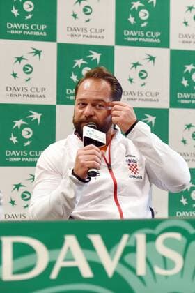 Croatian Davis Cup Representative Zeljko Krajan at a press conference PK Pressekonferenz 04.04.2018., Croatia, Varazdin - Croatian Davis Cup Representative Zeljko Krajan at a press conference.  VjeranxZganecxRogulja PIXSELL