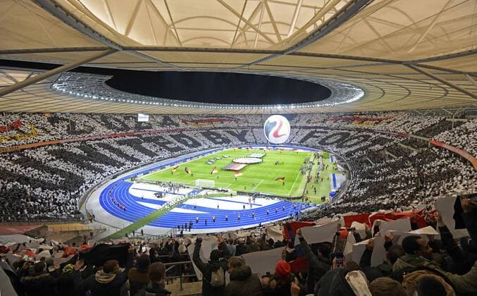 27 03 2018 Soccer Internationals Germany Brazil at the Olympiastadion Berlin Fan choreography at the invasion ceremony before the match