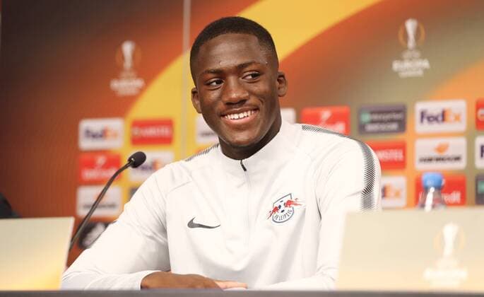 RB Leipzig PK Euro League Leipzig 04 04 2018 Red Bull Arena Soccer UEFA Euro League PK on the eve of the quarter-finals RB Leipzig vs Olympique de Marseille Pictured Ibrahima KonatŽ Konate RB Leipzig player