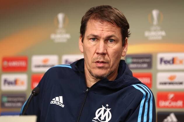 Olympique Marseille PK Euro League Leipzig 04 04 2018 Red Bull Arena Football UEFA Euro League PK on the eve of the quarter-finals RB Leipzig vs. Olympique de Marseille Pictured Coach Rudi Garcia Olympique Marseille