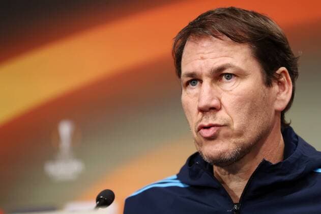Olympique Marseille PK Euro League Leipzig 04 04 2018 Red Bull Arena Football UEFA Euro League PK on the eve of the quarter-finals RB Leipzig vs. Olympique de Marseille Pictured Coach Rudi Garcia Olympique Marseille