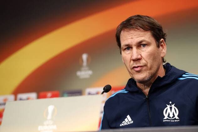 Olympique Marseille PK Euro League Leipzig 04 04 2018 Red Bull Arena Football UEFA Euro League PK on the eve of the quarter-finals RB Leipzig vs. Olympique de Marseille Pictured Coach Rudi Garcia Olympique Marseille