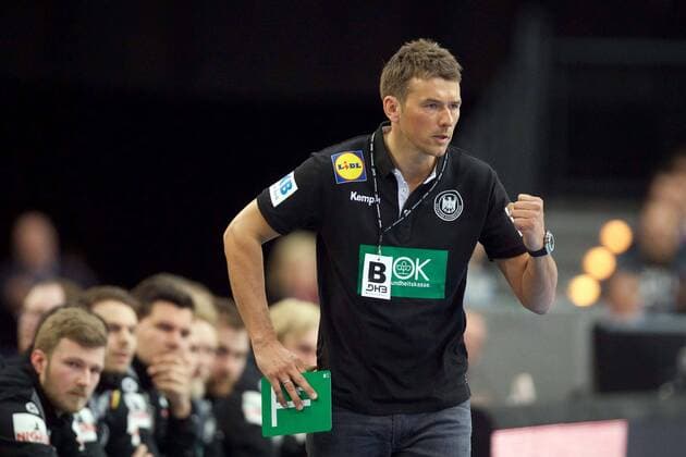 Handball Leipzig 04 04 2018 Internationals DHB Test match Germany GER Serbia SRB Christian Prokop Germany Coach Jubel