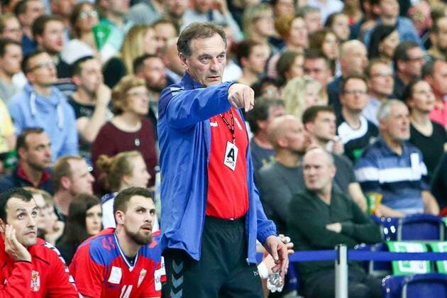 Germany Serbia Handball Leipzig 04 04 2018 Arena Leipzig Handball Internationals Men Germany Serbia In the picture v l
