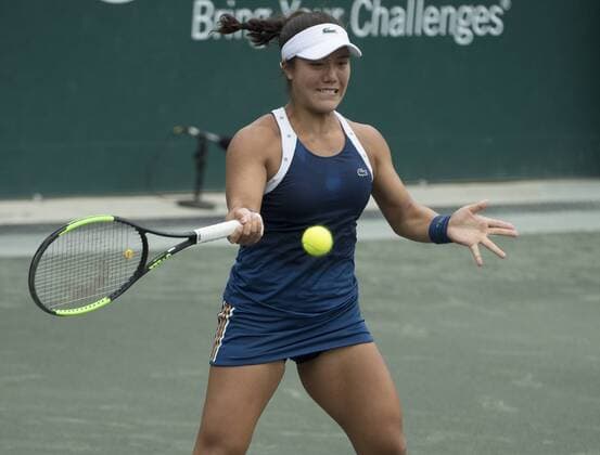 April 4,2018: Kristie Ahn (USA) loses to Julia Goerges (GER) 2-6, 6-4, 7-6, at the Volvo Car Open being played at Family Circle Tennis Center in Charleston, South Carolina. Â© Tennisclix CSM TENNIS 2018: Volvo Car Open APRIL 04 - ZUMAc04_ 20180404_zaf_c04_015 Copyright: xLesliexBillmanx