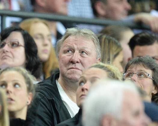Handball Men International in Leipzig Season 2017 18 Germany Serbia Horst Hrubesch National coach Soccer National team of women 04 04 18 Copyright: xMichaelxHundtx xMatthiasxKochx