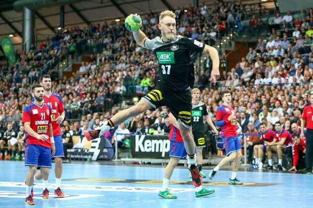 Germany Serbia Handball Leipzig 04 04 2018 Arena Leipzig Handball Internationals Men Germany Serbia 26 19 12 7 Pictured