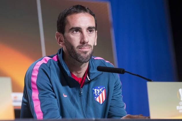 Atletico de Madrid Diego Godin during press conference PK Pressekonferenz the day before Europa League match between Atletico de Madrid and Sporting de Lisboa at Wanda Metropolitano in Madrid, Spain. April 04, 2018.  (20180404023)