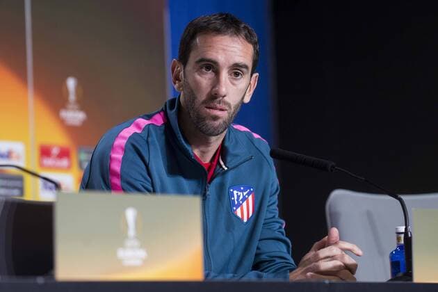 Atletico de Madrid Diego Godin during press conference PK Pressekonferenz the day before Europa League match between Atletico de Madrid and Sporting de Lisboa at Wanda Metropolitano in Madrid, Spain. April 04, 2018.  (20180404012)