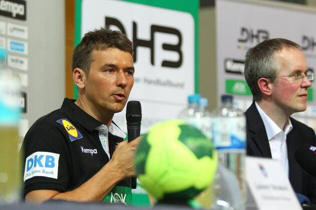 Handball Germany vs Serbia Leipzig 2018 Handball Laenspiel der Maenner Germany Germany vs Serbia Serbia on 04 04 2018 in the Arena Leipzig Germany Bild Coach Christian Prokop GER Press Conference xjkx