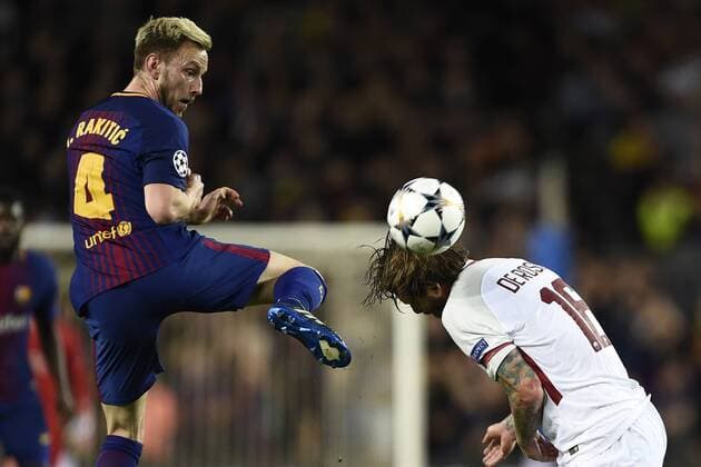 Ivan Rakitic-Daniele De Rossi Barcellona 04 04 2018 Stadio Camp Nou Barcellona - Roma Champions League 2017 2018 Foto Image Insidefoto GinoxMancini