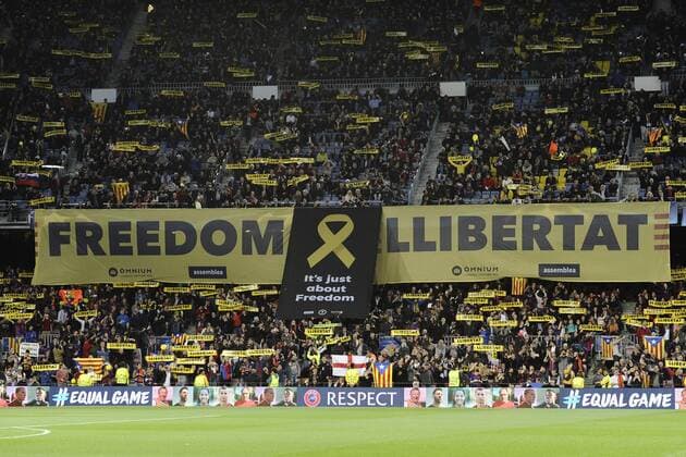 Bilder des Tages - SPORT striscione tifosi Barcellona Barcellona 04 04 2018 Stadio Camp Nou Barcellona - Roma Champions League 2017 2018 Foto Image Insidefoto GinoxMancini