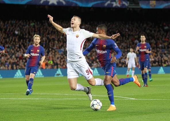 Bilder des Tages - SPORT EDIN DZEKO SPINTO IN AREA Barcellona 04 04 2018 Stadio Camp Nou Barcellona - Roma Champions League 2017 2018 Foto Gino Mancini Insidefoto GinoxMancini