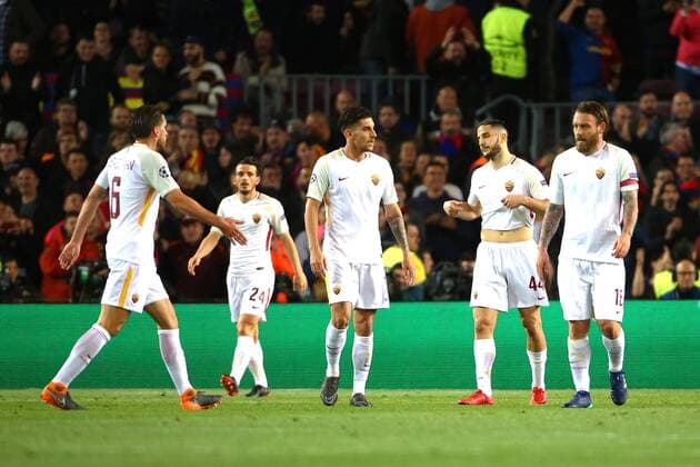 Delusione Roma dejection Barcellona 04 04 2018 Stadio Camp Nou Barcellona - Roma Champions League 2017 2018 Foto Gino Mancini Insidefoto GinoxMancini