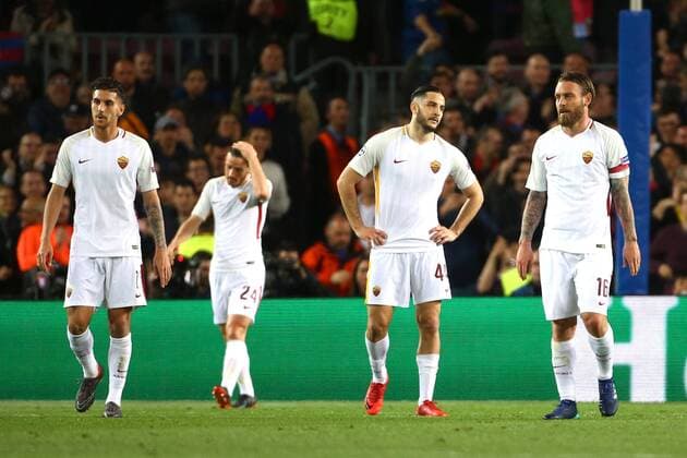 Delusione Roma dejection Barcellona 04 04 2018 Stadio Camp Nou Barcellona - Roma Champions League 2017 2018 Foto Gino Mancini Insidefoto GinoxMancini
