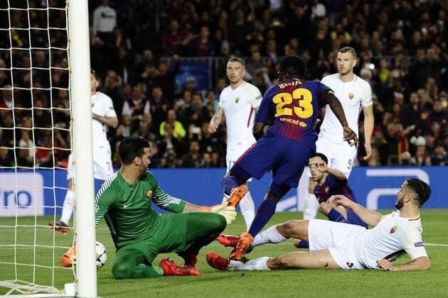 gol Samuel Umtiti goal Barcellona 04 04 2018 Stadio Camp Nou Barcellona - Roma Champions League 2017 2018 Foto Image Insidefoto GinoxMancini