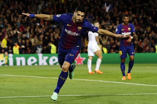 Db Barcellona (Spagna) 04 04 2018 - Champions League Barcellona-Roma foto Daniele Buffa Image nella foto: esultanza gol Luis Suarez 