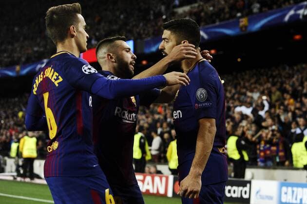 Db Barcellona (Spagna) 04 04 2018 - Champions League Barcellona-Roma foto Daniele Buffa Image nella foto: esultanza gol Luis Suarez 