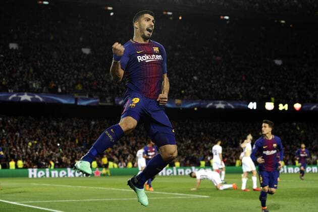 esultanza gol Luis Suarez goal celebration Barcellona 04 04 2018 Stadio Camp Nou Barcellona - Roma Champions League 2017 2018 Foto Image Insidefoto GinoxMancini