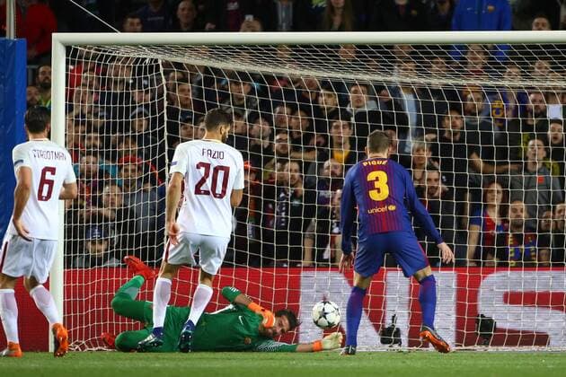 GOAL GERARD PIQUE GOL Barcellona 04 04 2018 Stadio Camp Nou Barcellona - Roma Champions League 2017 2018 Foto Gino Mancini Insidefoto GinoxMancini