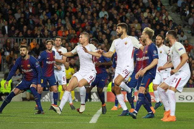 EDIN DZEKO Barcellona 04 04 2018 Stadio Camp Nou Barcellona - Roma Champions League 2017 2018 Foto Gino Mancini Insidefoto GinoxMancini