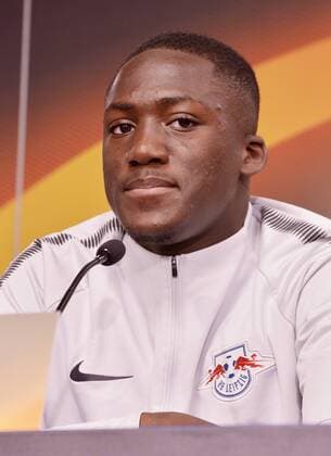 Football Europa League 2017 18 Press Conference in front of RB Leipzig Olympique Marseille 04 04 2018 Game on 05 04 2018 RBL Defender Ibrahima Konaté Leipzig Saxony Germany