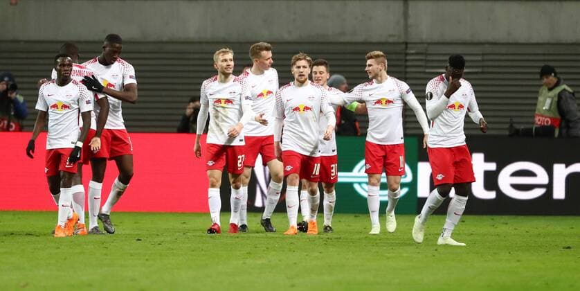 RB Leipzig Marseille Soccer Euro League Leipzig 05 04 2018 Red Bull Arena Soccer UEFA Euro League Quarter Finals RB Leipzig vs Olympique de Marseille Pictured Leipzig goalkeeper after the 1 0 goal by Timo Werner 2 for RB Leipzig