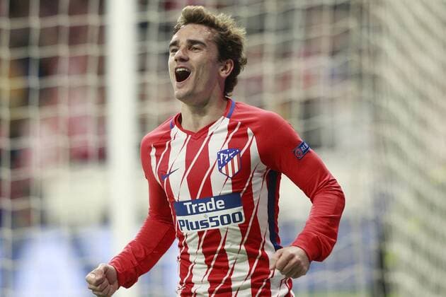 Atletico de Madrid s Antoine Griezmann celebrates goal during Europa League Quarter-finals, 1st leg. April 5,2018.  (2018040532)