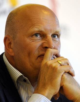 - LES HERBIERS, FRANCE: Danish General and Team Manager Bjarne Riis of Saxo Bank - SunGard pictured during a press conference PK Pressekonferenz of Saxo Bank-SunGard cycling team ahead of the Tour de France at Les Herbiers in France, Thursday 30 June 2011. The 98th Tour de France will start on 2 July with a 180 km 1st stage in Passage du Gois, and ends on the Champs-Elysees in Paris on 24 July. ERICxLALMAND  x27954415x