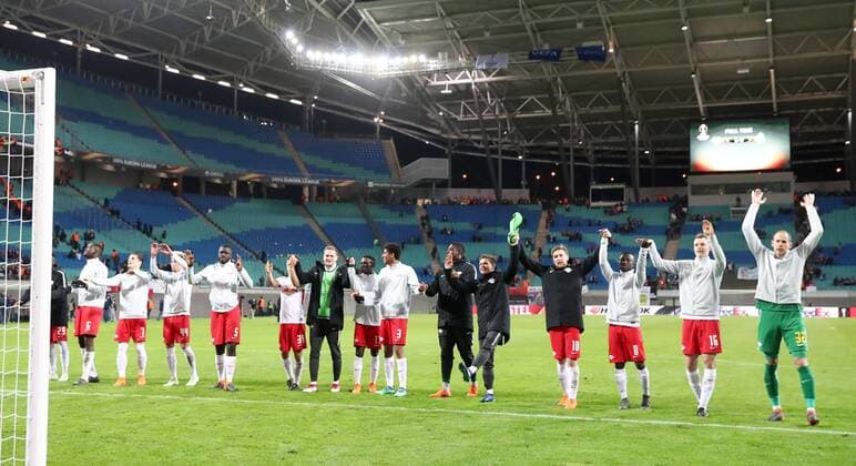 RB Leipzig Marseille Soccer Euro League Leipzig 05 04 2018 Red Bull Arena Soccer UEFA Euro League Quarterfinals RB Leipzig vs Olympique de Marseille 1 0 1 0 Pictured here RB Leipzig Final squad