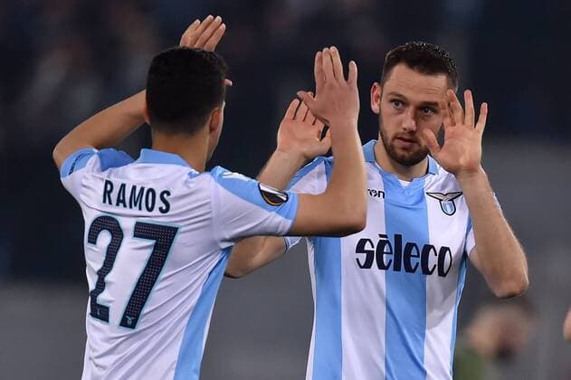 Luis Felipe Ramos, Stefan De Vrij Lazio Roma 05-04-2018 Stadio Olimpico Football Calcio Europa League 2017 2018 Lazio - Salzburg Lazio - Salisburgo Foto Andrea Staccioli Insidefoto andreaxstaccioli
