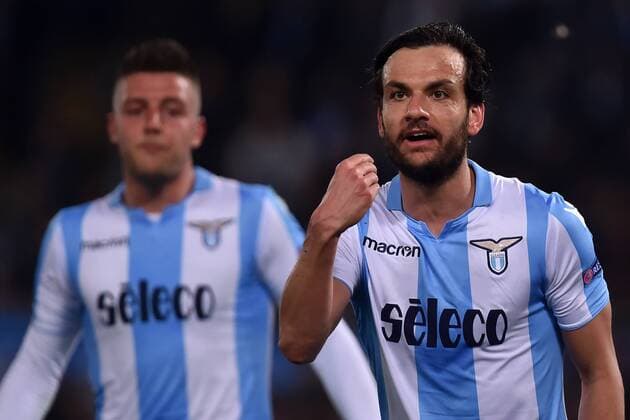 Sergej Milinkovic Savic, Marco Parolo Lazio Roma 05-04-2018 Stadio Olimpico Football Calcio Europa League 2017 2018 Lazio - Salzburg Lazio - Salisburgo Foto Andrea Staccioli Insidefoto andreaxstaccioli