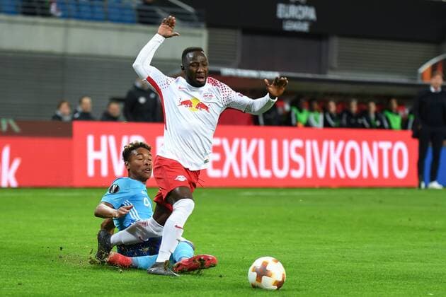 Boubacar Kamara Olympique Marseille 4 Naby Keita RB Leipzig 8 duel duel tackle Dynamics Action Action Soccer UEFA Europa League RB Leipzig Olympique Marseille xslx