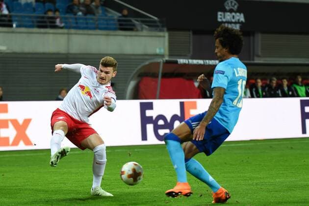 Timo Werner RB Leipzig 11 Luiz Gustavo Olympique Marseille 19 in duel Duel tackle Dynamics Action Action Football UEFA Europa League RB Leipzig Olympique Marseille xslx