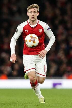 Nacho Monreal of Arsenal during the UEFA Europa League Quarter-Final 1st leg match at the Emirates Stadium, London. Picture date 5th April 2018. Picture credit should read: Charlie Forgham-Bailey Sportimage EDITORIAL USE ONLY. No use with unauthorised audio, video, data, fixture lists, club league logos or live services. Online in-match use limited to 120 images, no video emulation. No use in betting, games or single club league player publications.