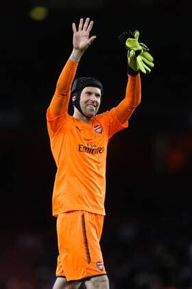 Petr Cech of Arsenal during the UEFA Europa League Quarter-Final 1st leg match at the Emirates Stadium, London. Picture date 5th April 2018. Picture credit should read: Charlie Forgham-Bailey Sportimage EDITORIAL USE ONLY. No use with unauthorised audio, video, data, fixture lists, club league logos or live services. Online in-match use limited to 120 images, no video emulation. No use in betting, games or single club league player publications.