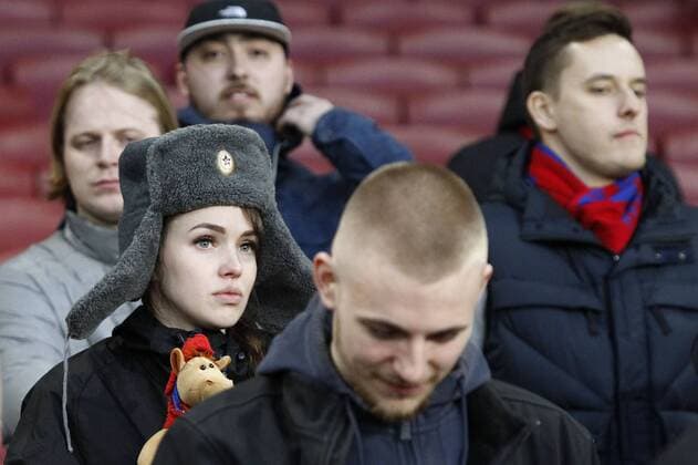 A young CSKA Moscow fan seen during the UEFA Europa League Quarter-Final match between Arsenal and CSKA Moscow at the Emirates Stadium, London, England on 5 April 2018. Copyright: xCarltonxMyriex 19500070