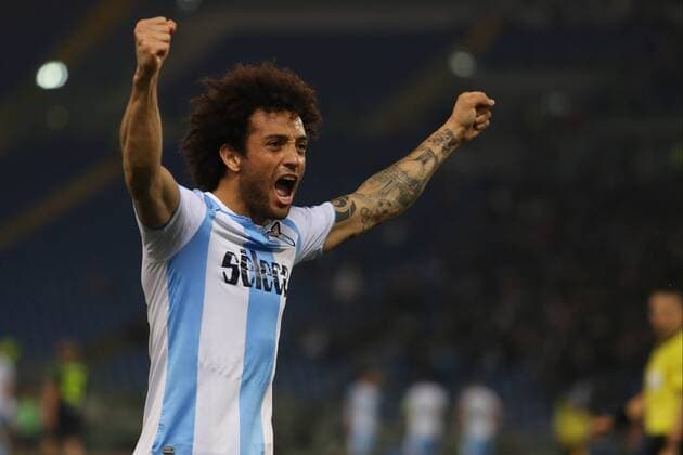 05.04.2018. Stadio Olimpico, Rome, Italy. Uefa League SS Lazio vs FC Salzburg. FELIPE ANDERSON celebrates the gol during the match S.S. Lazio vs Salzburg at Stadio Olimpico in Rome.  Copyright: xMarcoxIacobuccix xIPAx xMarcoxIacobuccix